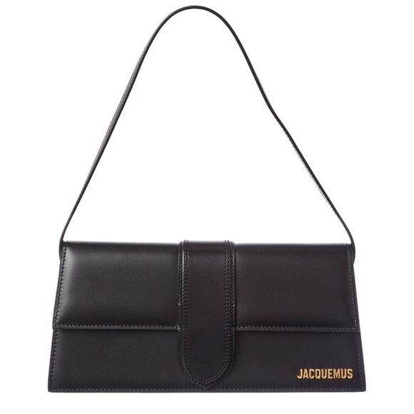 Meet the Posher Handbags - Jacquemus Le Bambino Long Leather Shoulder Bag, Black